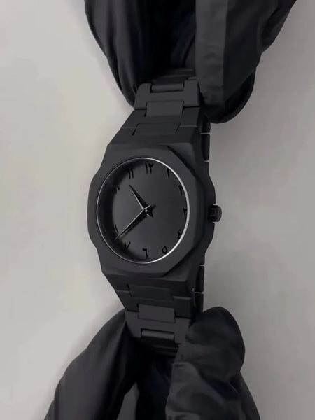 Aura Quartz Watch Black Timepiece With Arabic Numerals