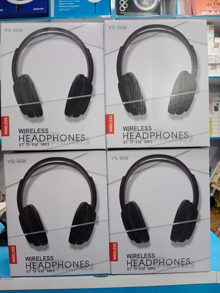 668 Black Wireless Bluetooth Headphones