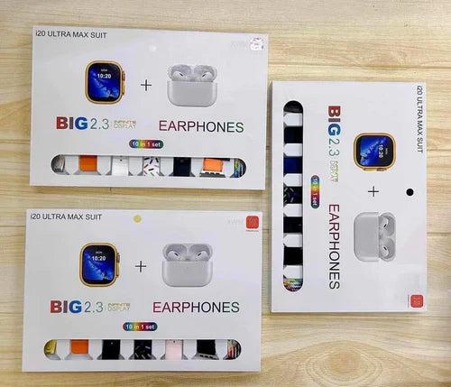 I20 Ultra Smart Watch With Earbuds And 7 Straps