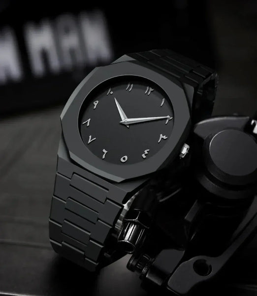 Aura Quartz Watch Black Timepiece With Arabic Numerals